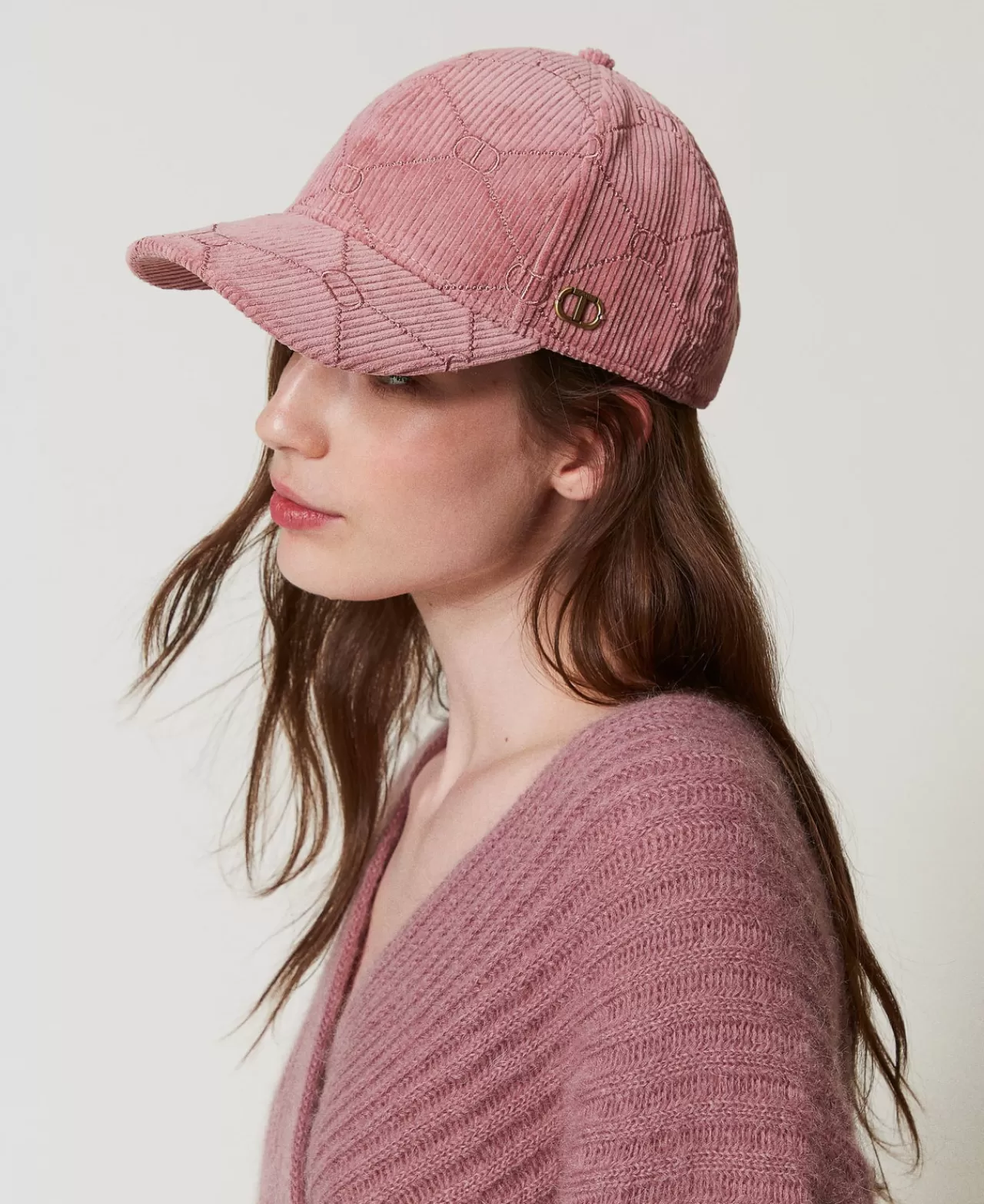 TWINSET Milano Baseballkappe Aus Samt Mit Oval Ts