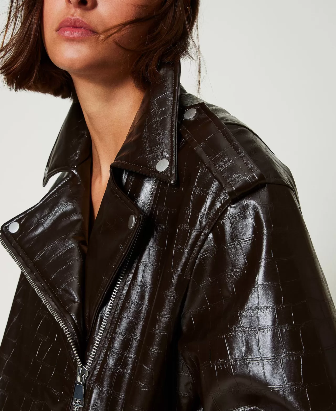 TWINSET Milano Bikerjacke Mit Animalprint