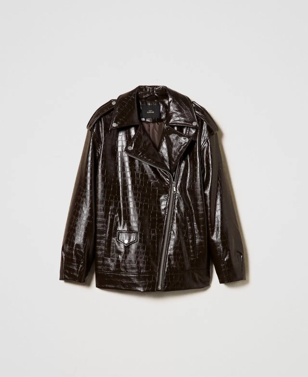 TWINSET Milano Bikerjacke Mit Animalprint