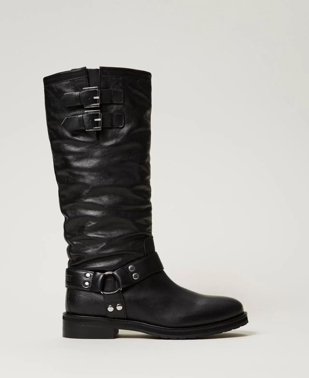 TWINSET Milano Bikerstiefel „Darcy“ Aus Leder Mit Riemen