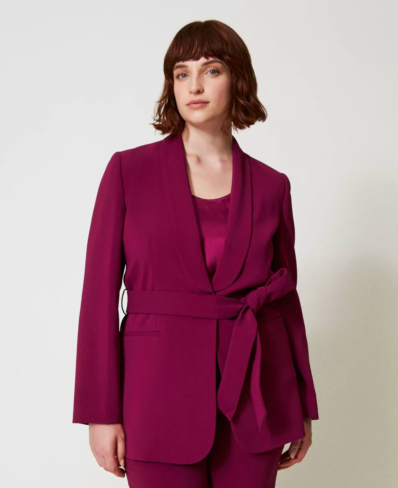 TWINSET Milano Blazer Mit Gürtel „Oval T“-Kettchen