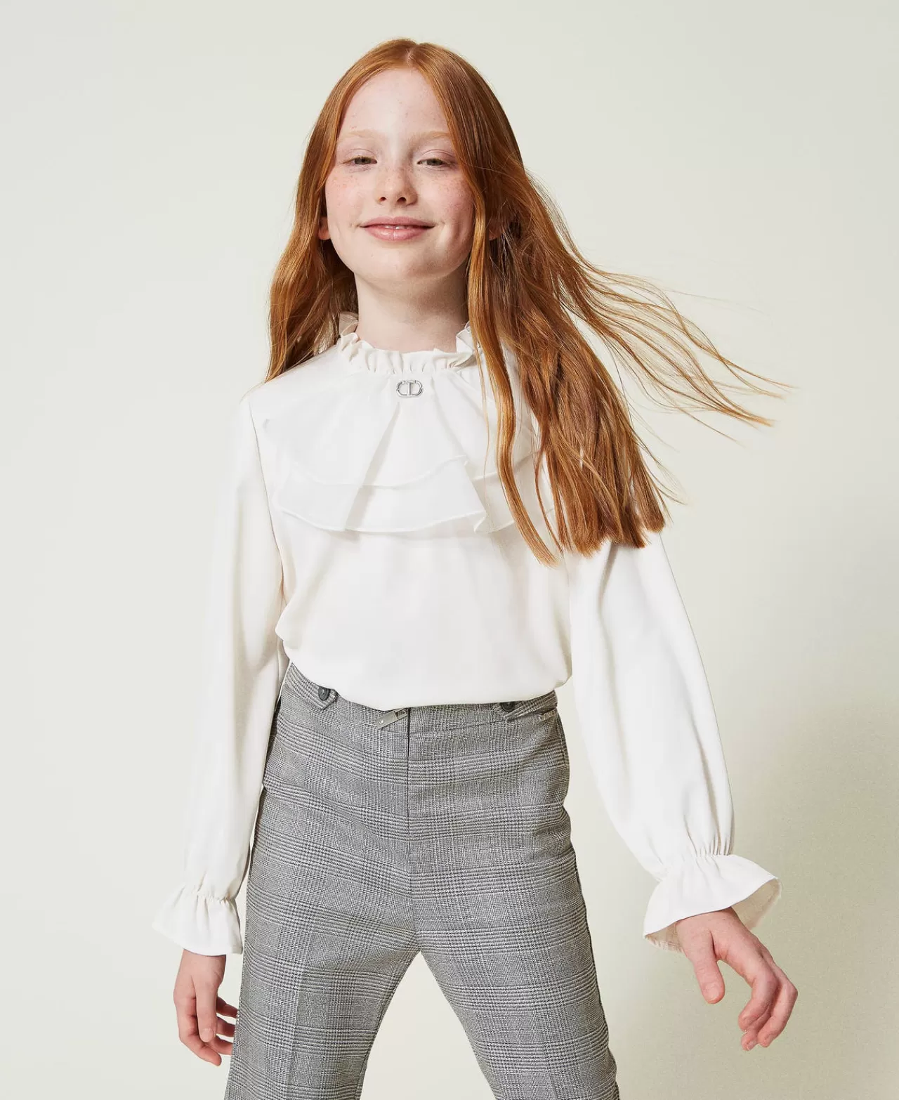 TWINSET Milano Bluse Aus Crêpe De Chine Mit Jabot