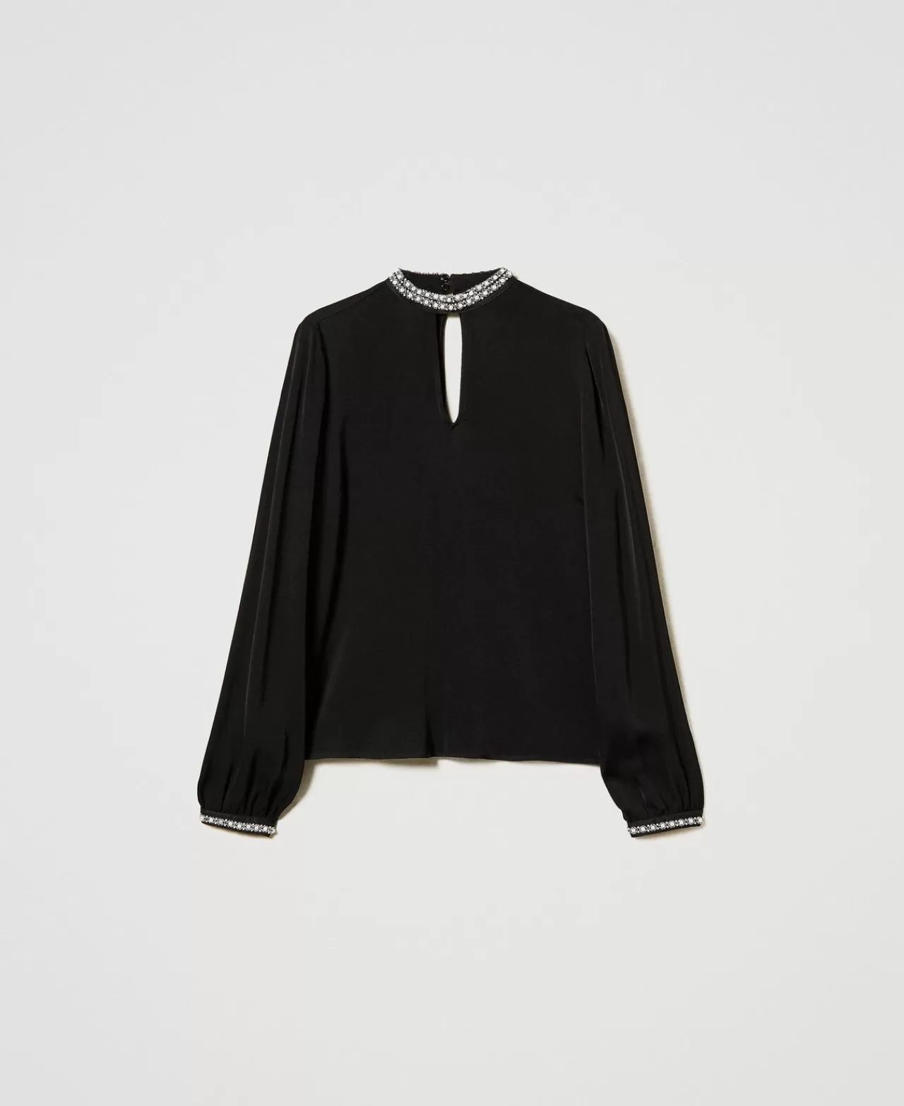 TWINSET Milano Bluse Aus Krepp Mit Stickereien