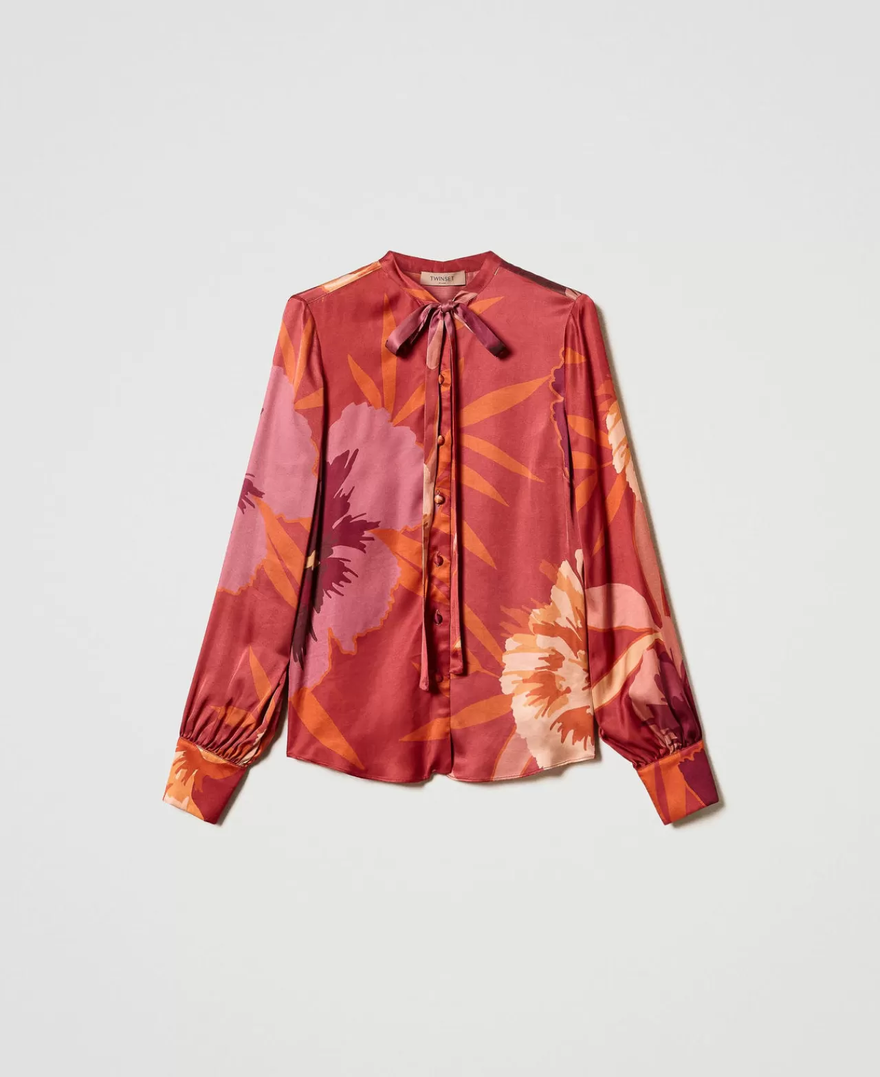 TWINSET Milano Bluse Aus Satin Mit Blumendessin