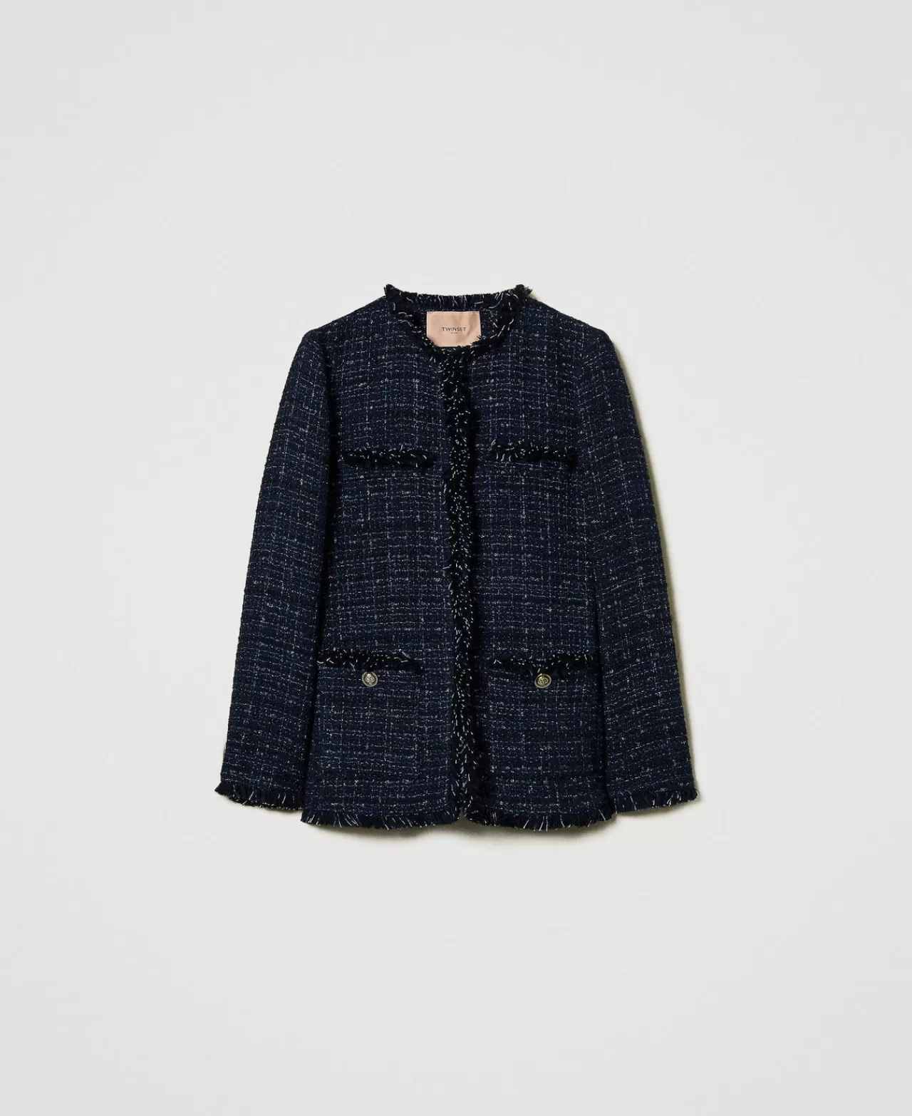 TWINSET Milano Boucléjacke Mit Logoknöpfen