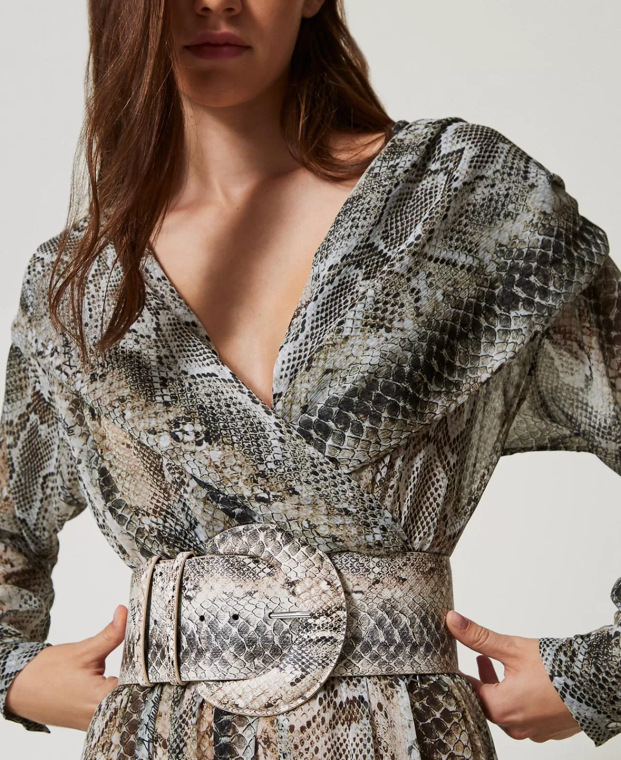 TWINSET Milano Breiter Taillengürtel Mit Schlangenprint