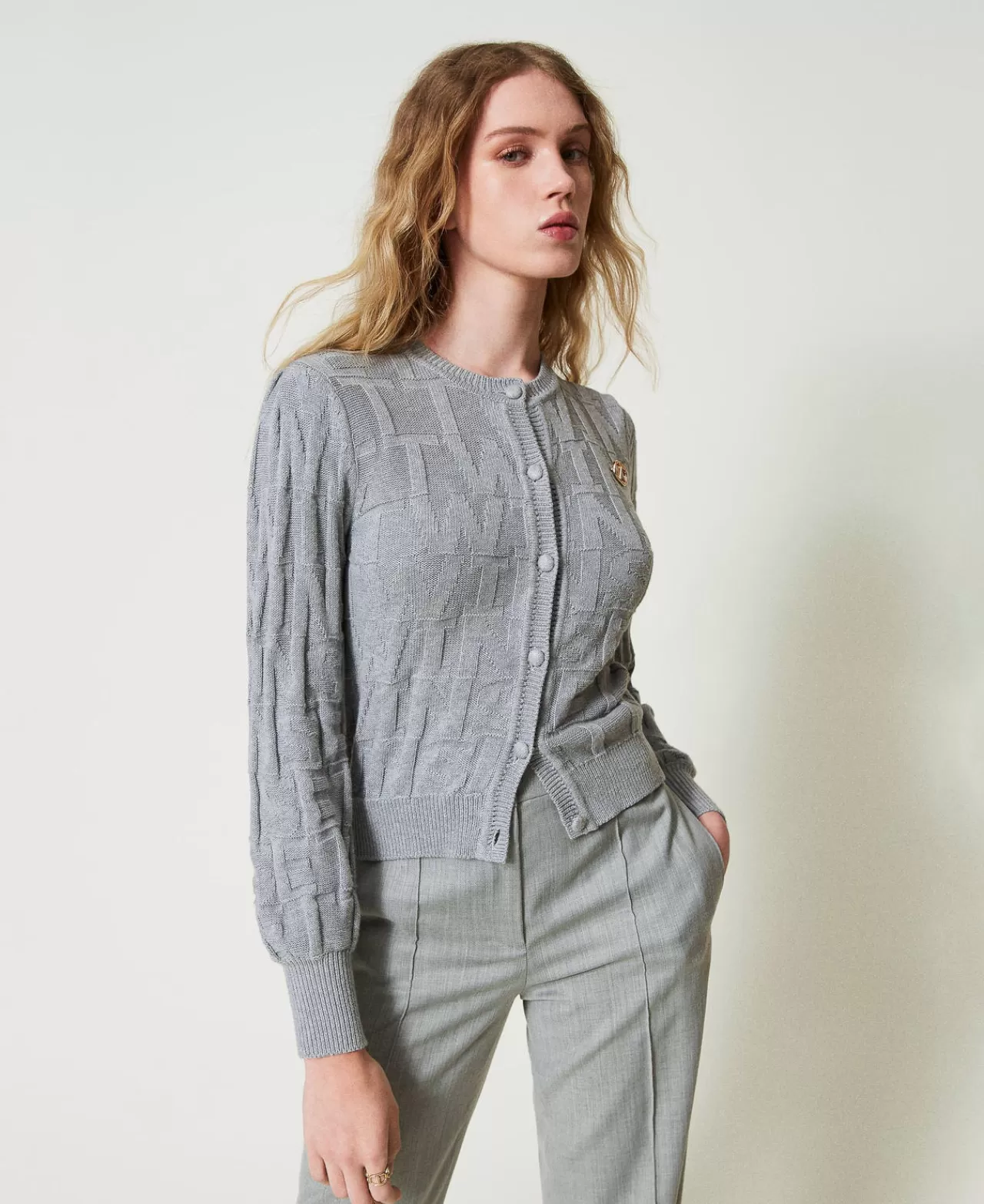 TWINSET Milano Cardigan Aus Baumwolle Und Kaschmir Mit Logos