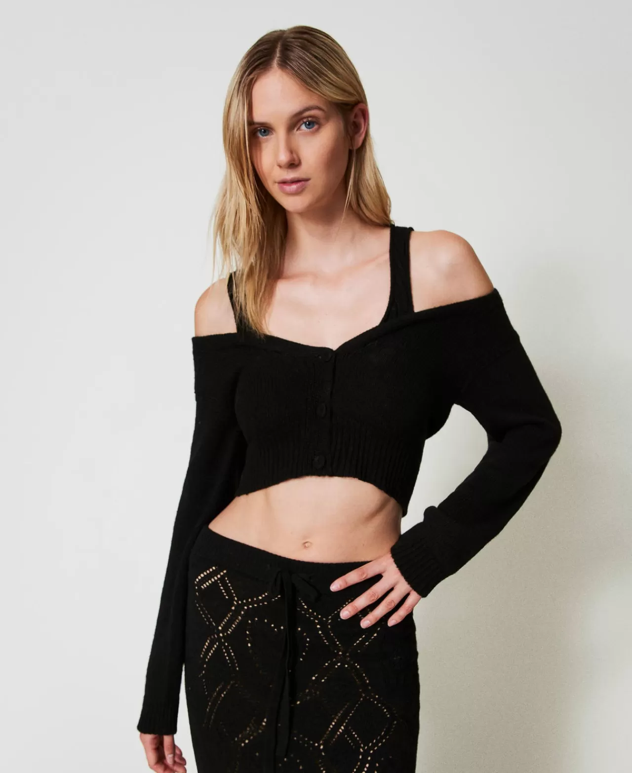 TWINSET Milano Cardigan Aus Treeblend-Garn Mit Zopfmustern