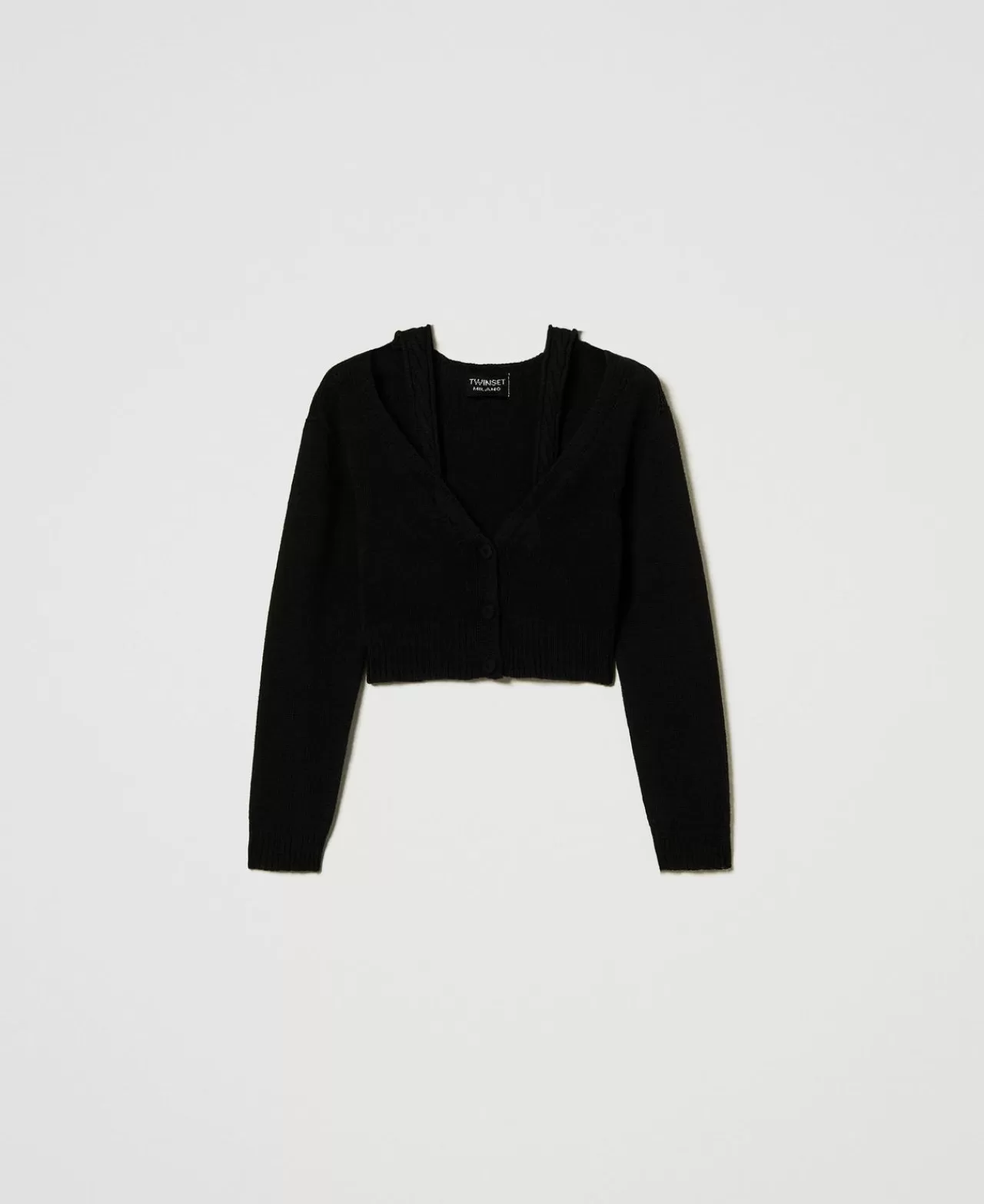 TWINSET Milano Cardigan Aus Treeblend-Garn Mit Zopfmustern