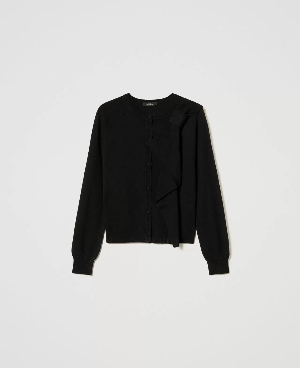 TWINSET Milano Cardigan Aus Wollmischung Mit Maxiblume
