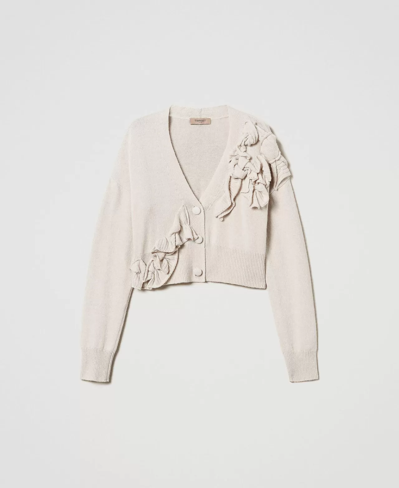 TWINSET Milano Cardigan Aus Wollmischung Mit Volants