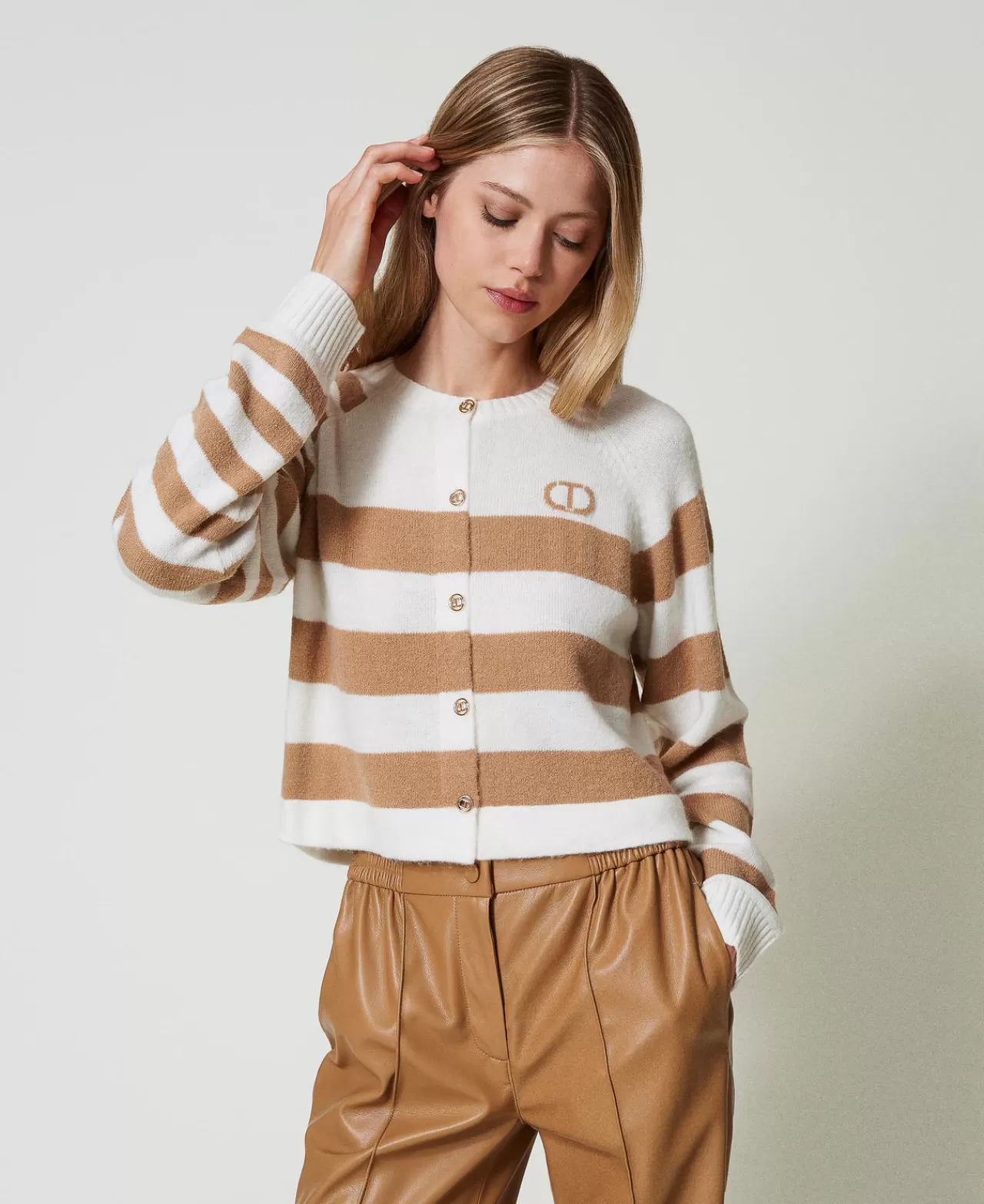 TWINSET Milano Cardigan Mit Zweifarbigem Streifenmuster