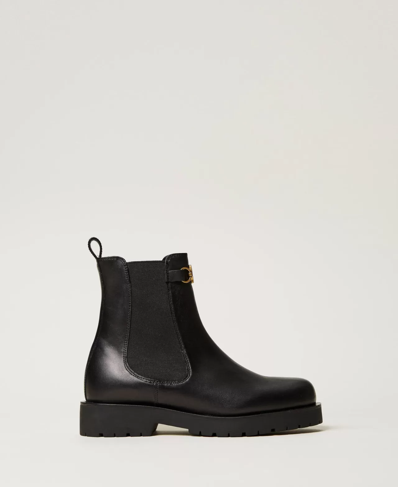 TWINSET Milano Chelsea-Boot Aus Leder Mit Oval T