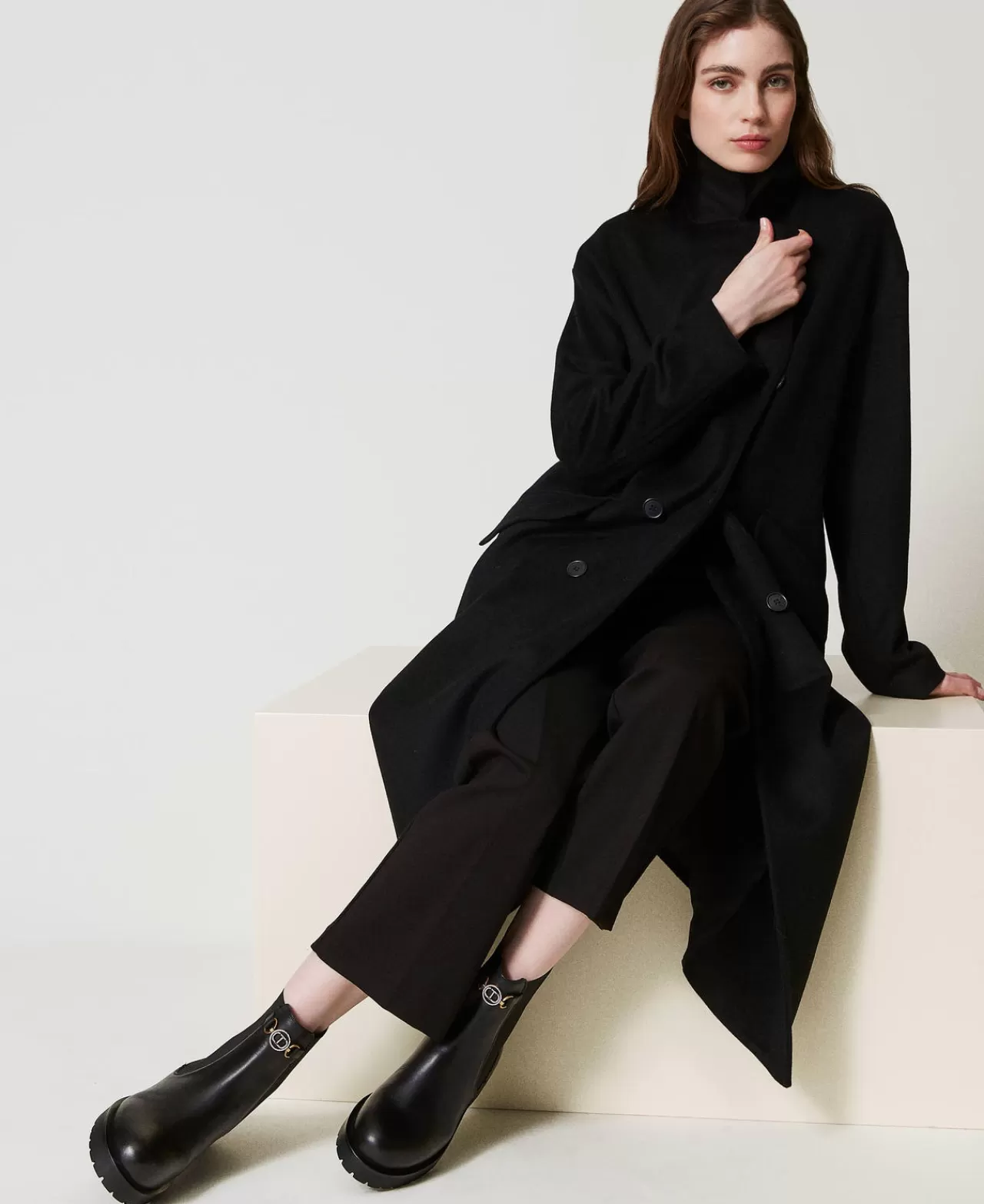 TWINSET Milano Chelsea-Boot Aus Leder Mit Oval T