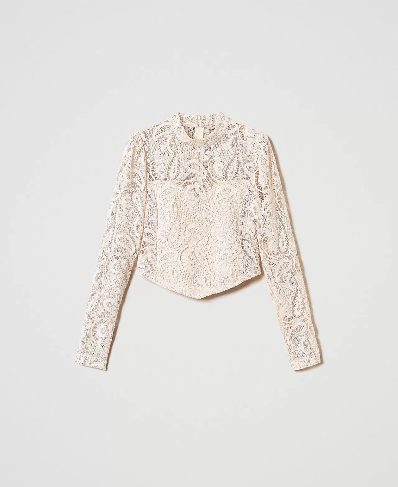 TWINSET Milano Cropped-Bluse Aus Makrameespitze