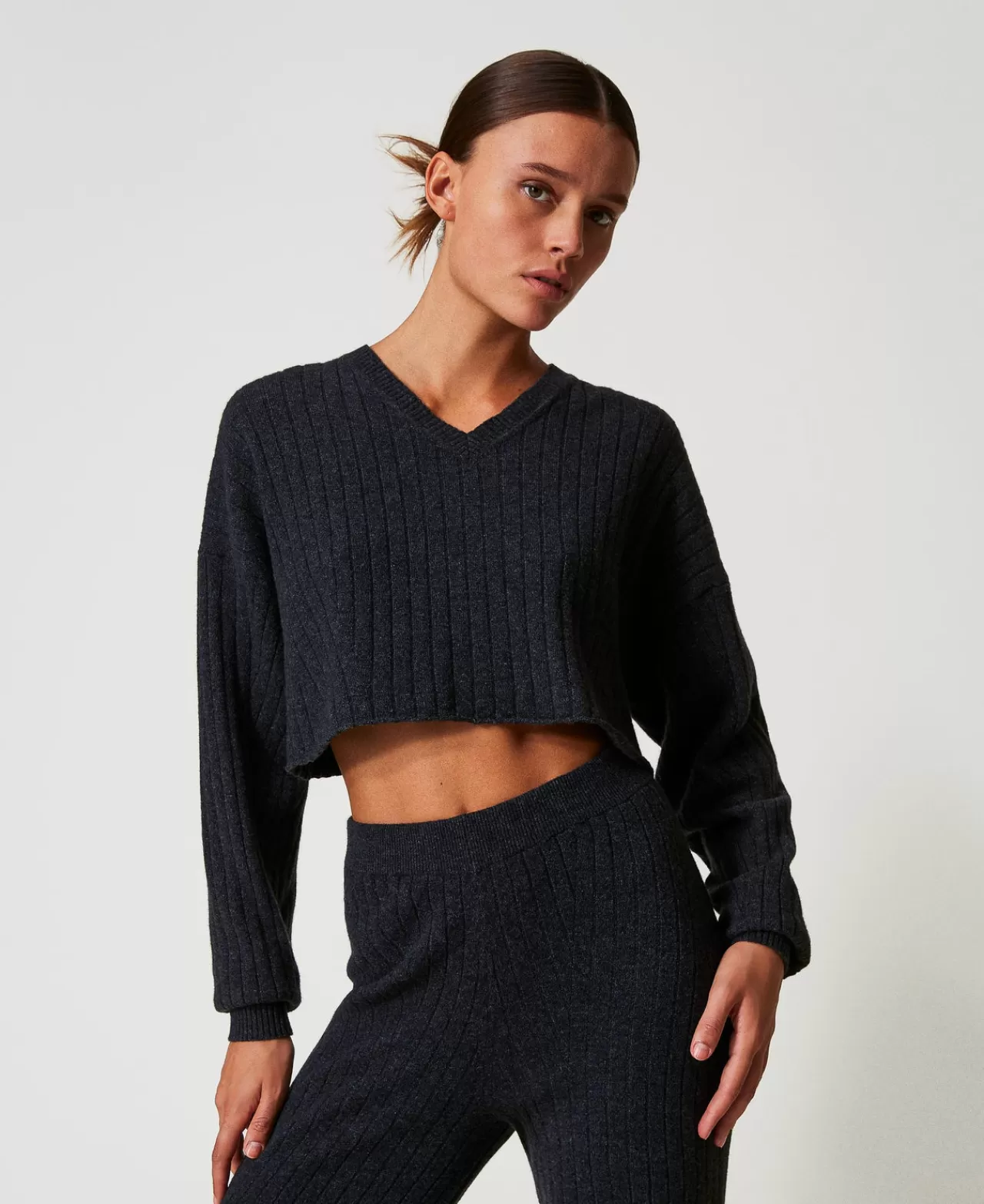 TWINSET Milano Cropped-Pullover Aus Wollmischung