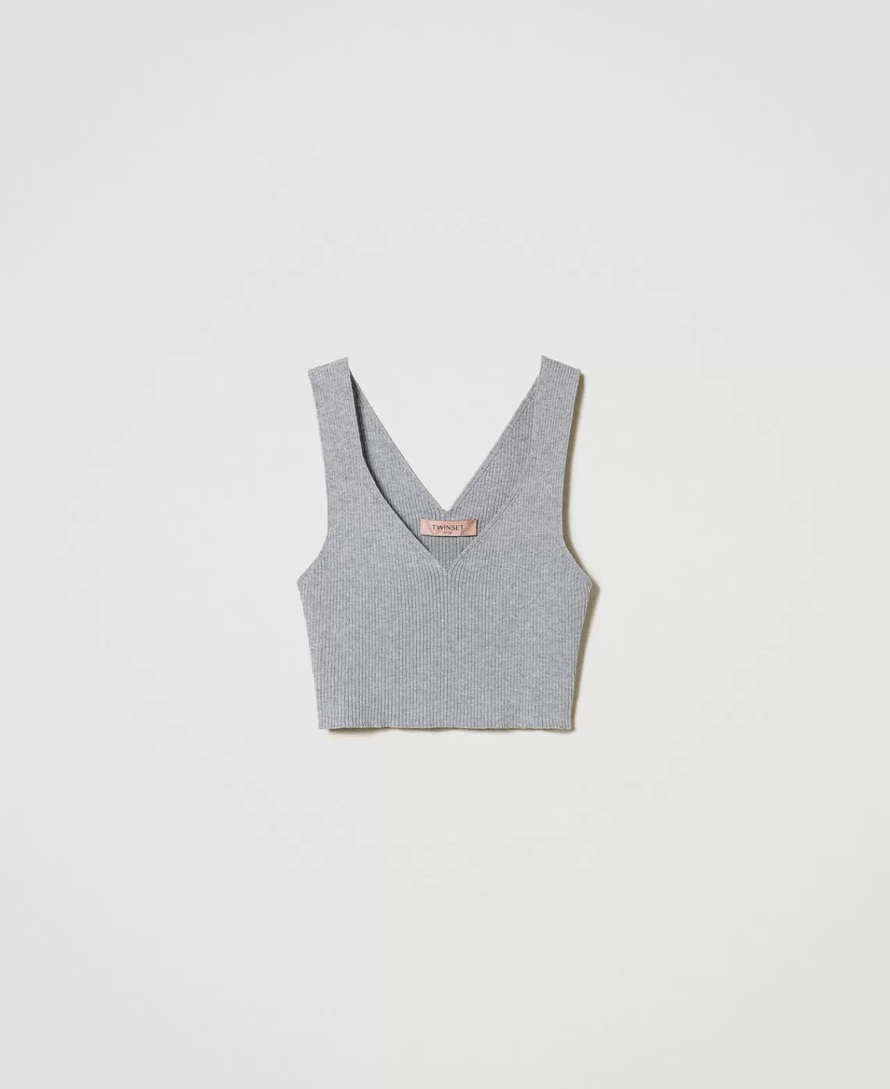 TWINSET Milano Crop-Top Aus Rippenstrick