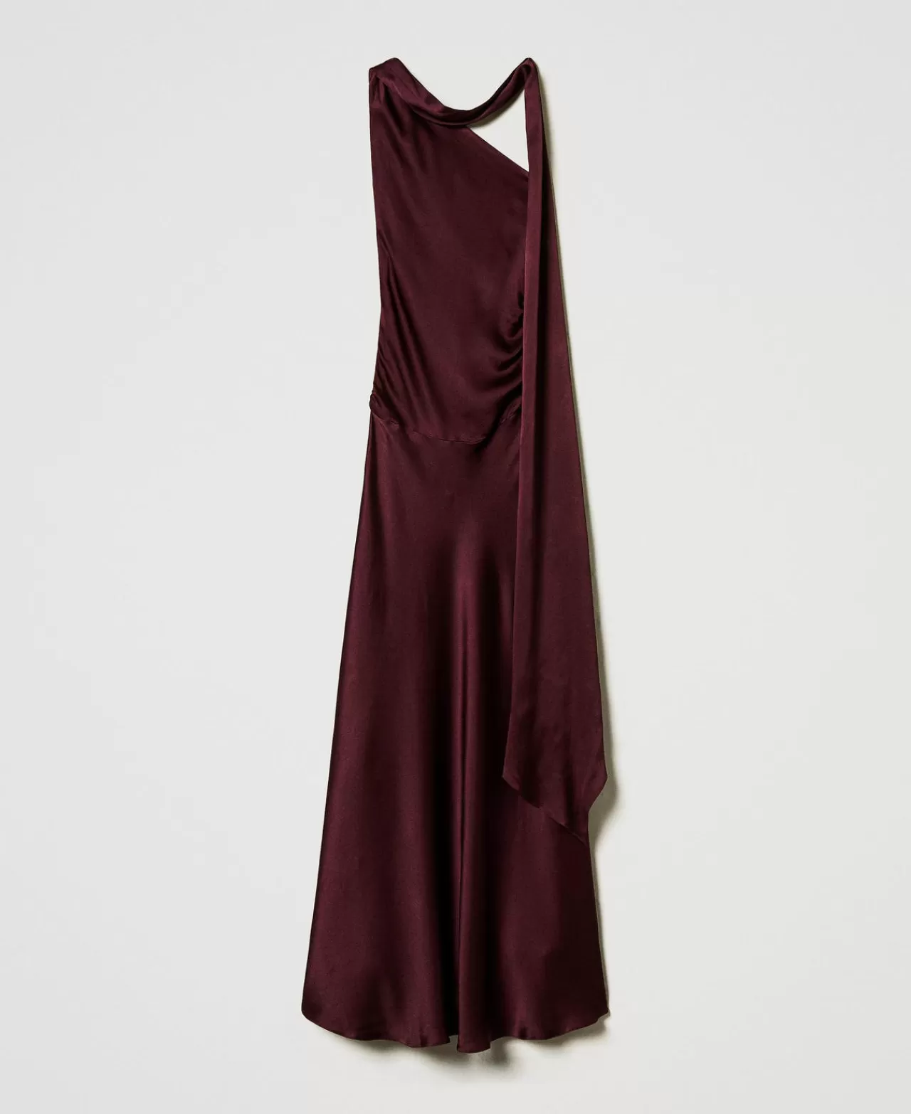 TWINSET Milano Einschultriges Maxikleid Aus Satin Aus Seidenmischung