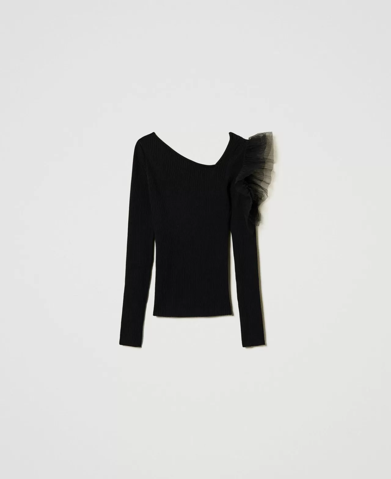 TWINSET Milano Figurbetonter Pullover Mit Cut-out Und Tüll