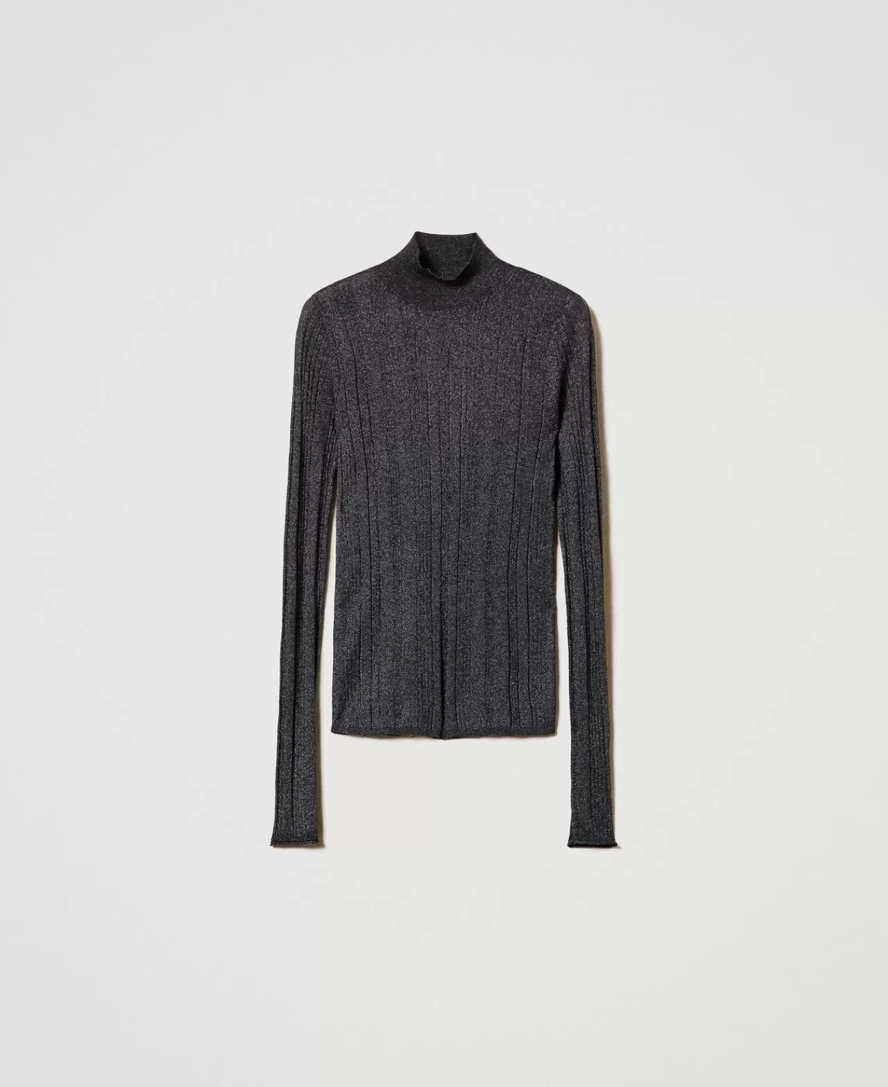 TWINSET Milano Figurbetonter Pullover Mit Rippenmuster Und Lurex