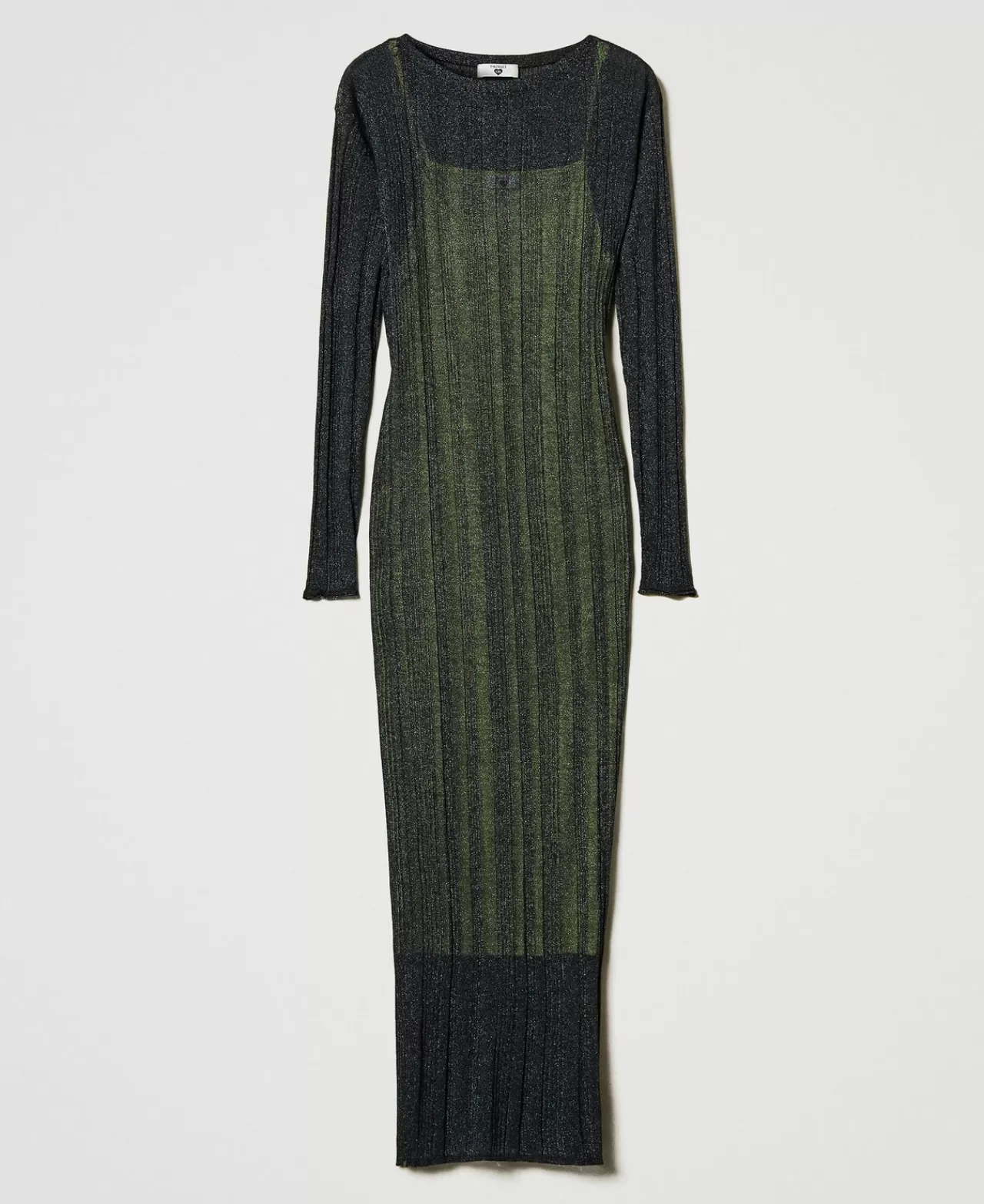 TWINSET Milano Figurbetontes Maxikleid Im Rippenstrick