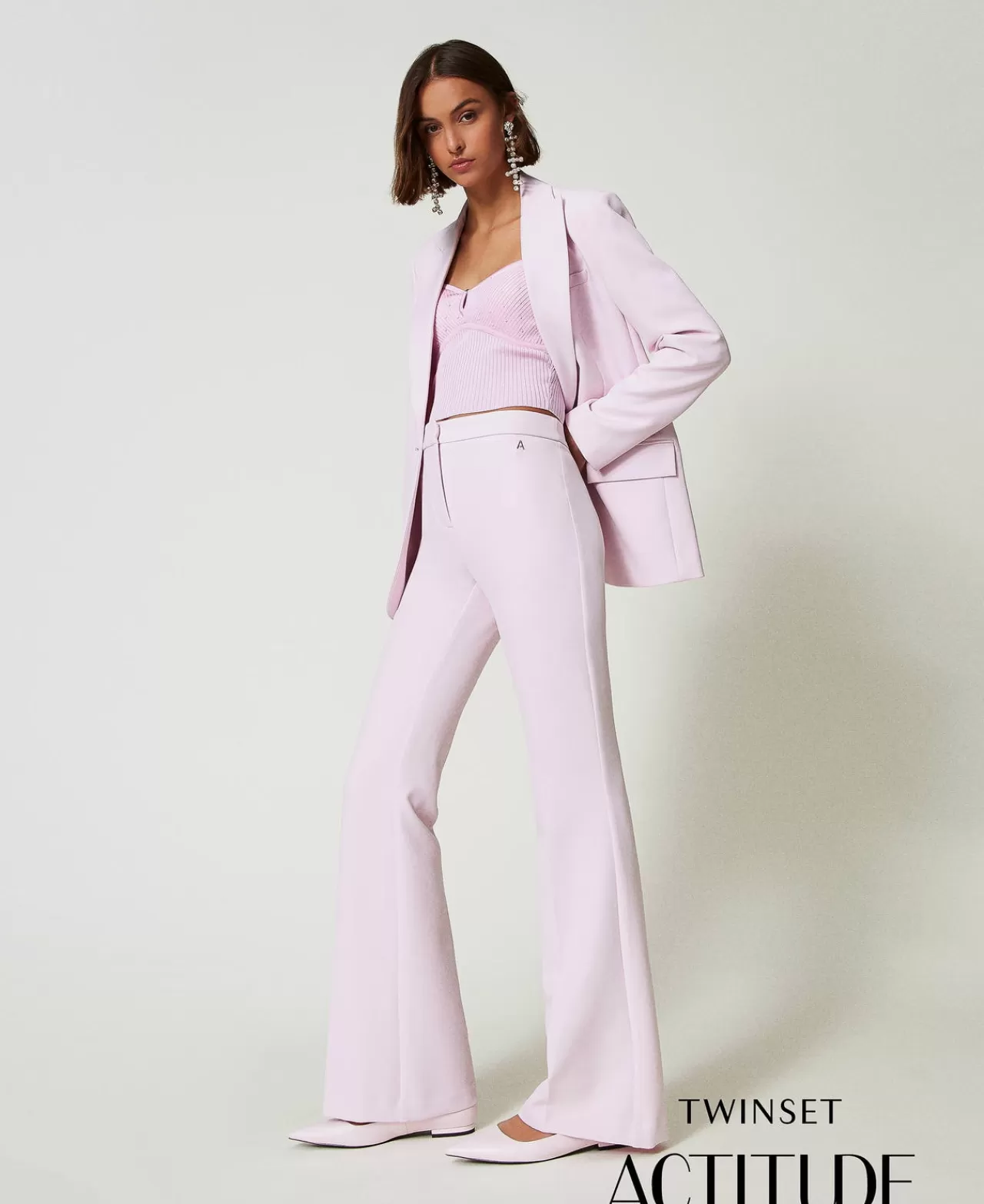 TWINSET Milano Flare-Hose Aus Crêpe-Cady