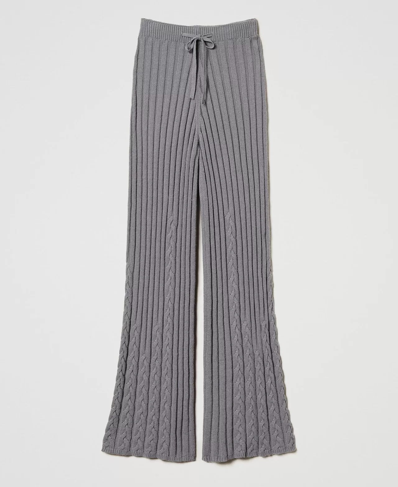 TWINSET Milano Flare-Hose Aus Treeblend-Garn Mit Zopfmustern