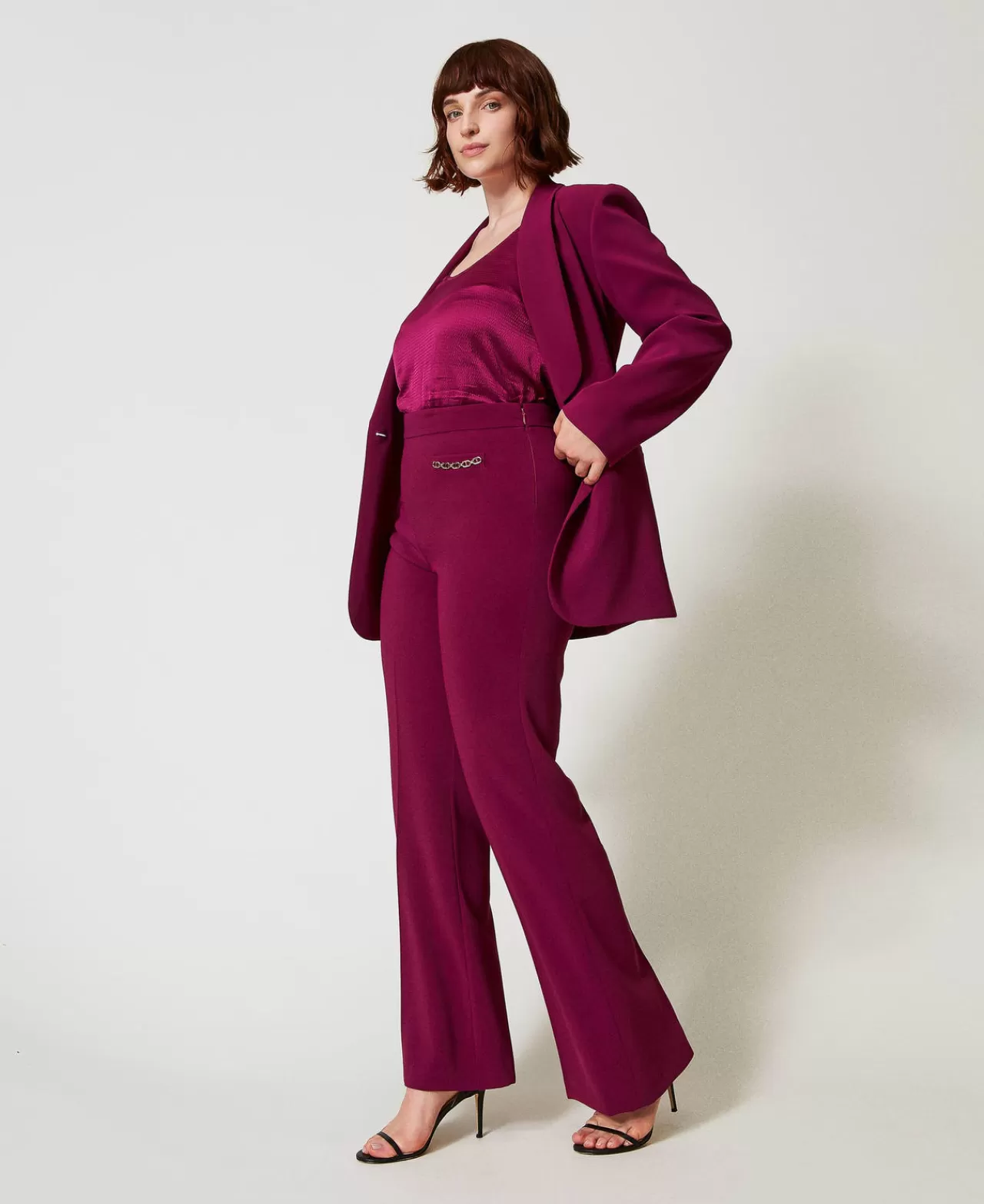 TWINSET Milano Flare-Hose Mit „Oval T“-Kettchen