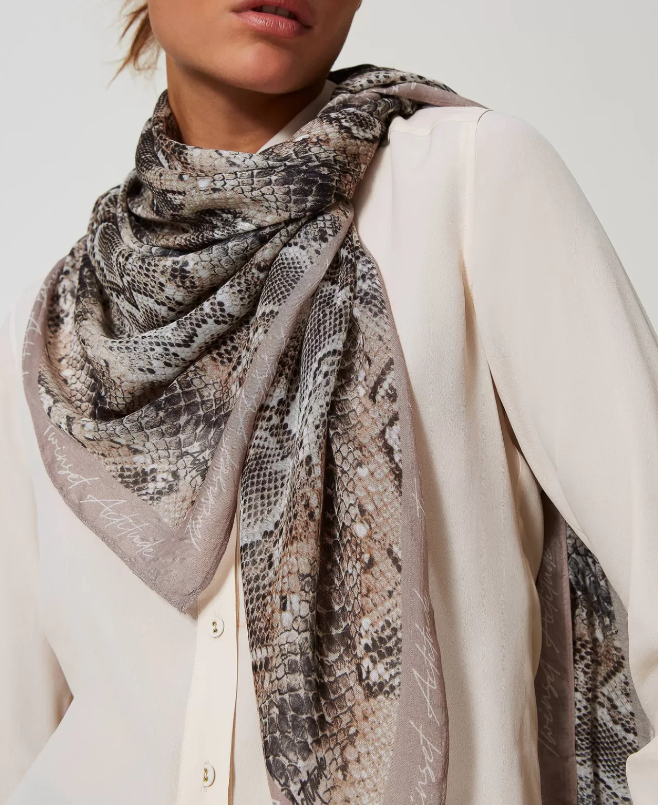 TWINSET Milano Georgettetuch Mit Schlangenprint
