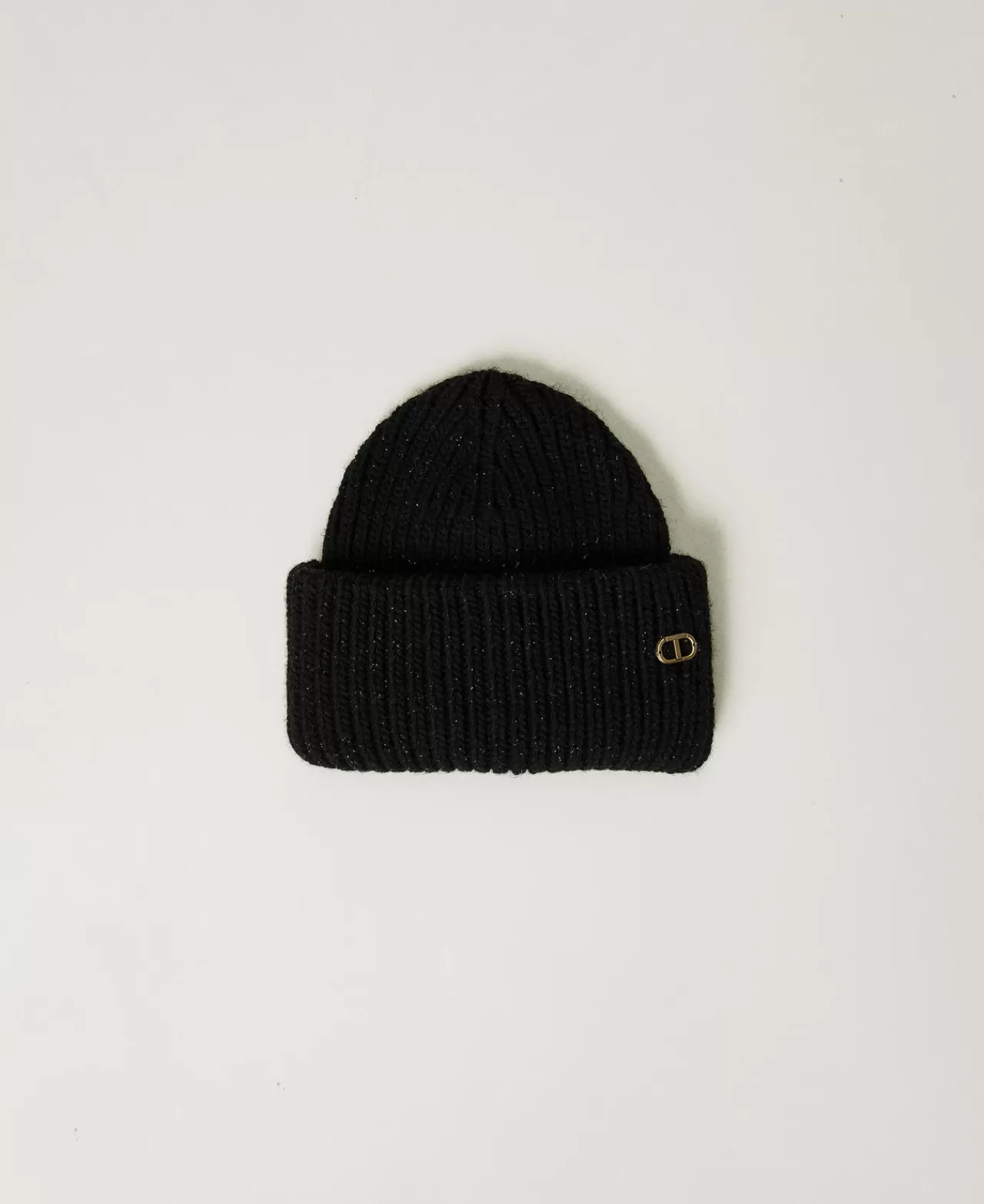 TWINSET Milano Gerippte Strickmütze Mit Oval T