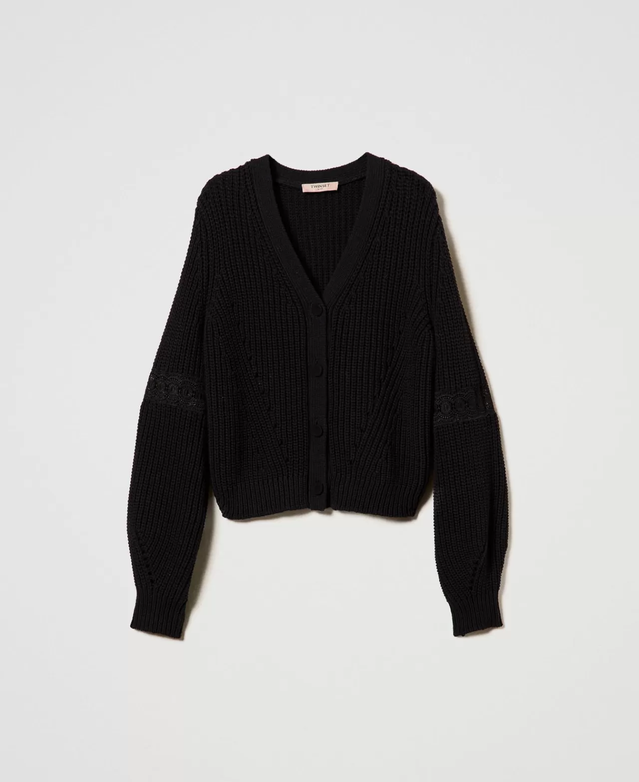 TWINSET Milano Gerippter Cardigan Mit Spitze
