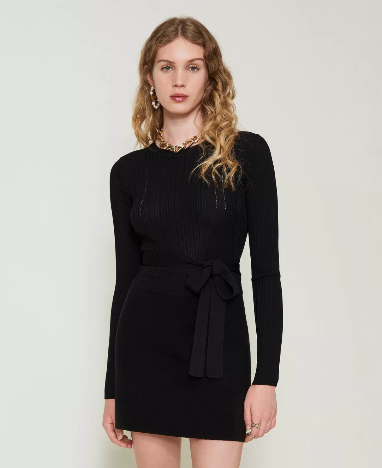 TWINSET Milano Gerippter Pullover Mit Schleife