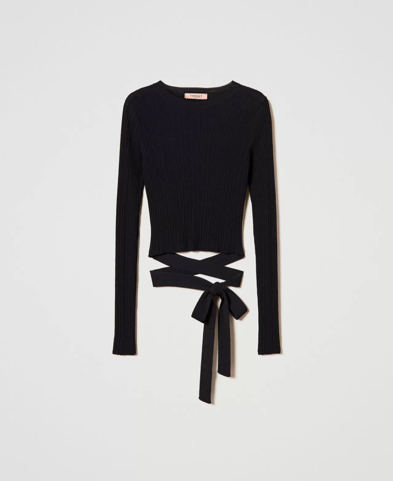 TWINSET Milano Gerippter Pullover Mit Schleife