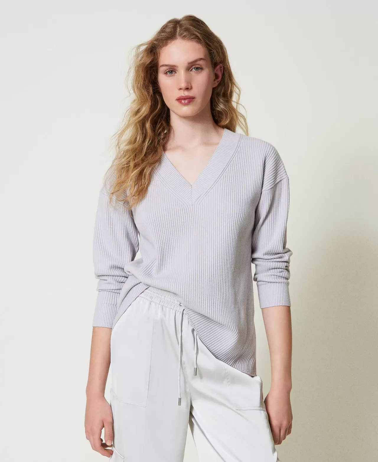 TWINSET Milano Gerippter Pullover Mit Schlitz