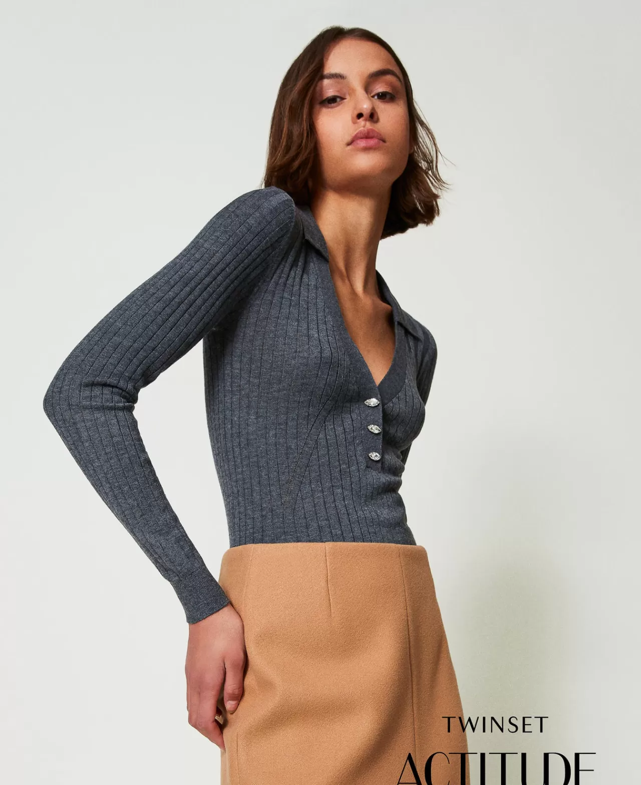 TWINSET Milano Gerippter Pullover Mit Stickerei