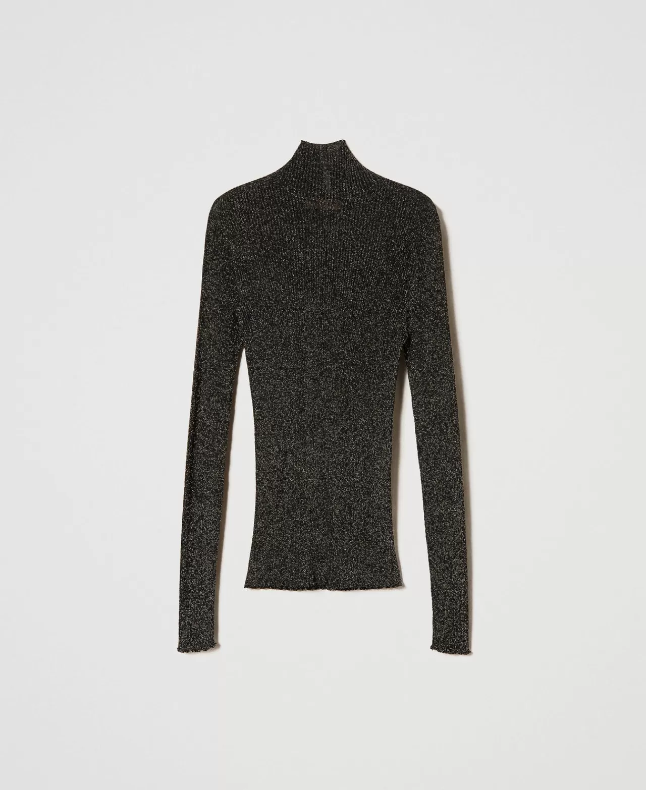 TWINSET Milano Gerippter Stehkragenpullover Aus Lurex