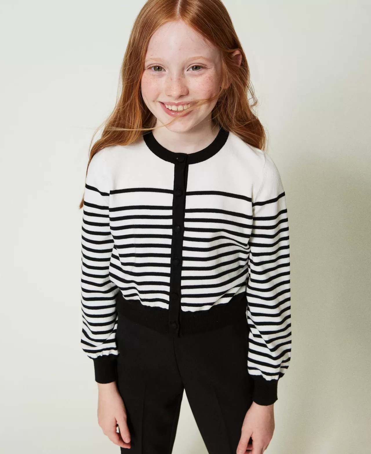 TWINSET Milano Gestreifter Cardigan Mit Jacquardlogo
