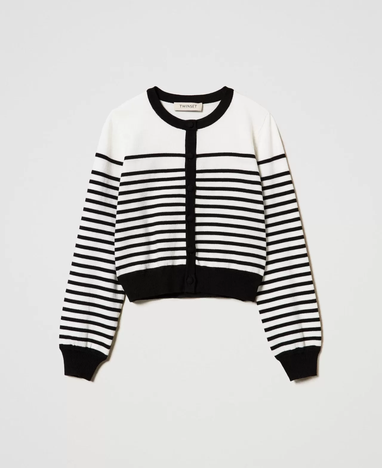 TWINSET Milano Gestreifter Cardigan Mit Jacquardlogo