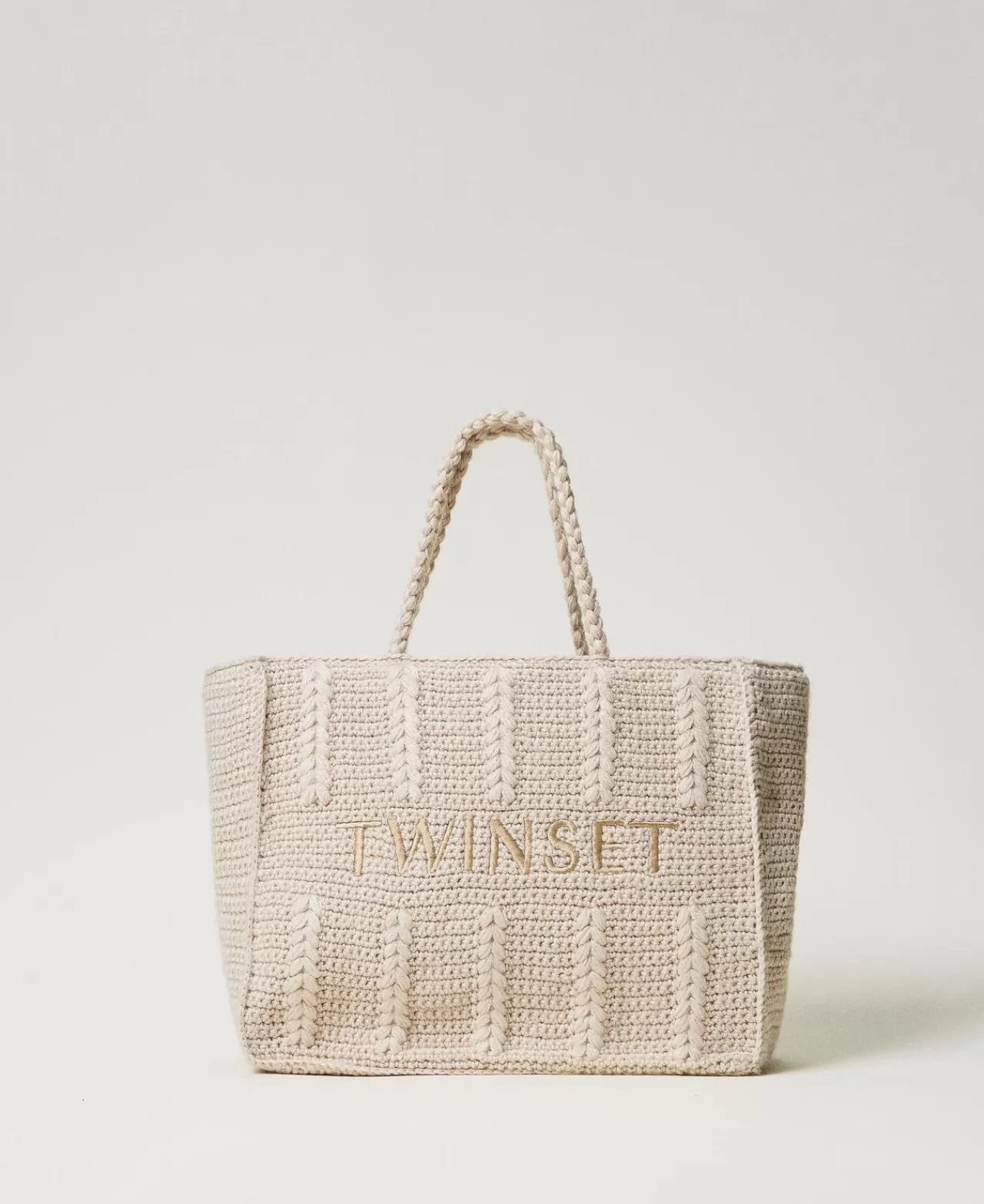 TWINSET Milano Gestrickter Shopper „Bohémienne“ Mit Logo