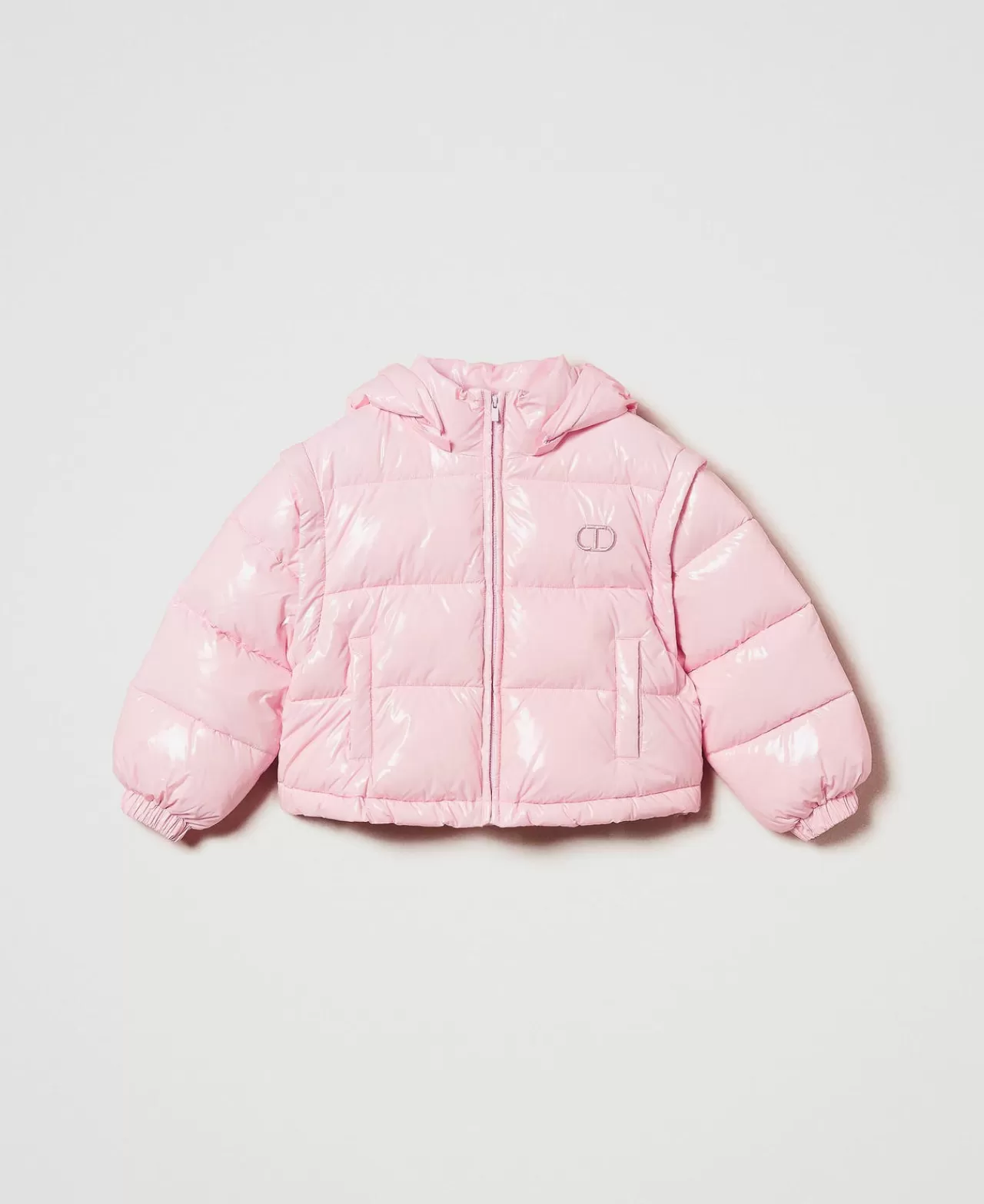 TWINSET Milano Glänzende Steppjacke Mit Sticklogo