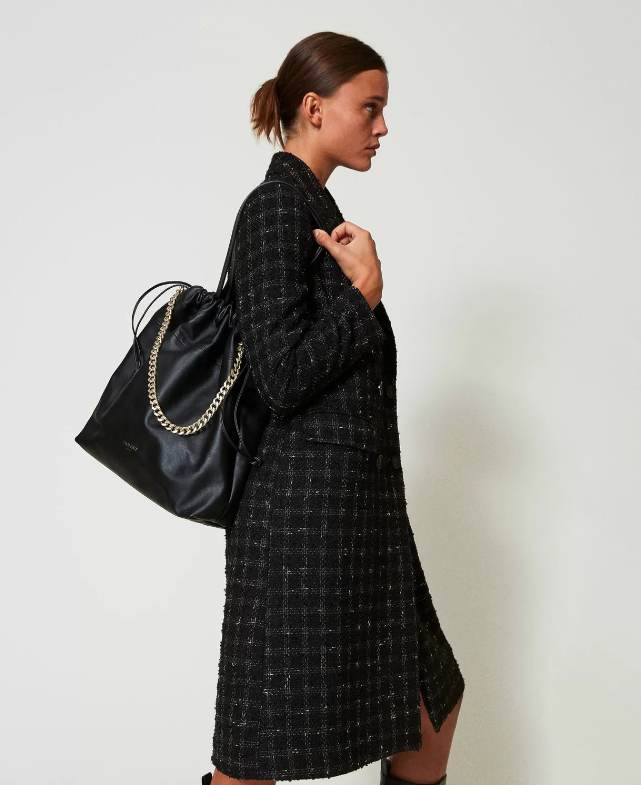 TWINSET Milano Großer Shopper Aus Leder Mit Tunnelzug