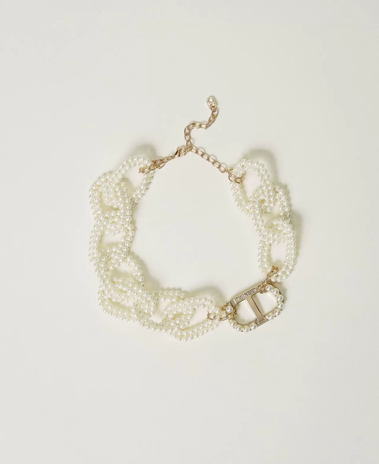 TWINSET Milano Halskette Mit Kettengliedern Aus Perlen Und Oval T