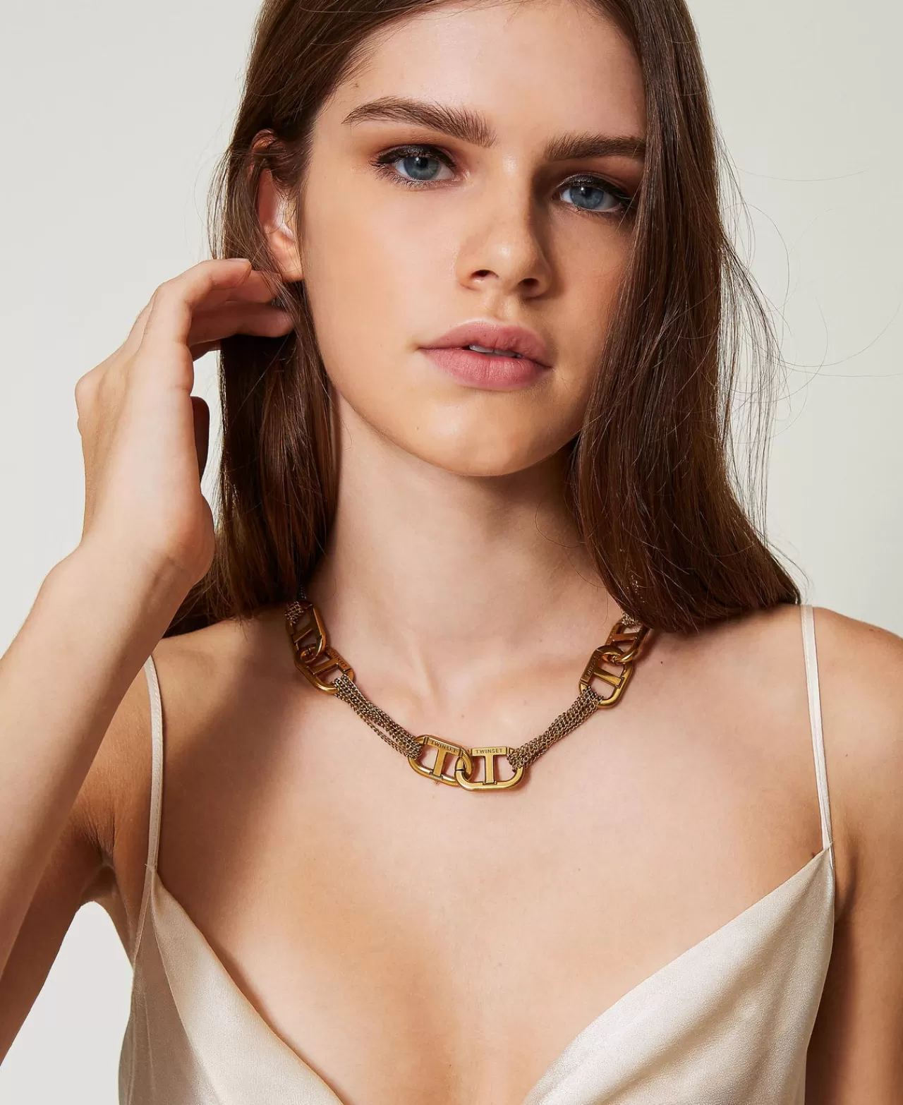 TWINSET Milano Halsnahe Kette Mit „Oval T“-Logos