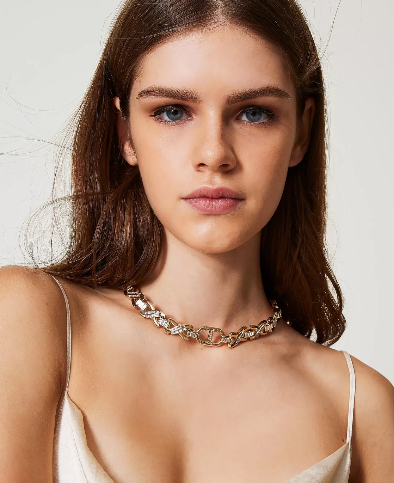 TWINSET Milano Halsnahe Kette Mit Strass Und Oval T