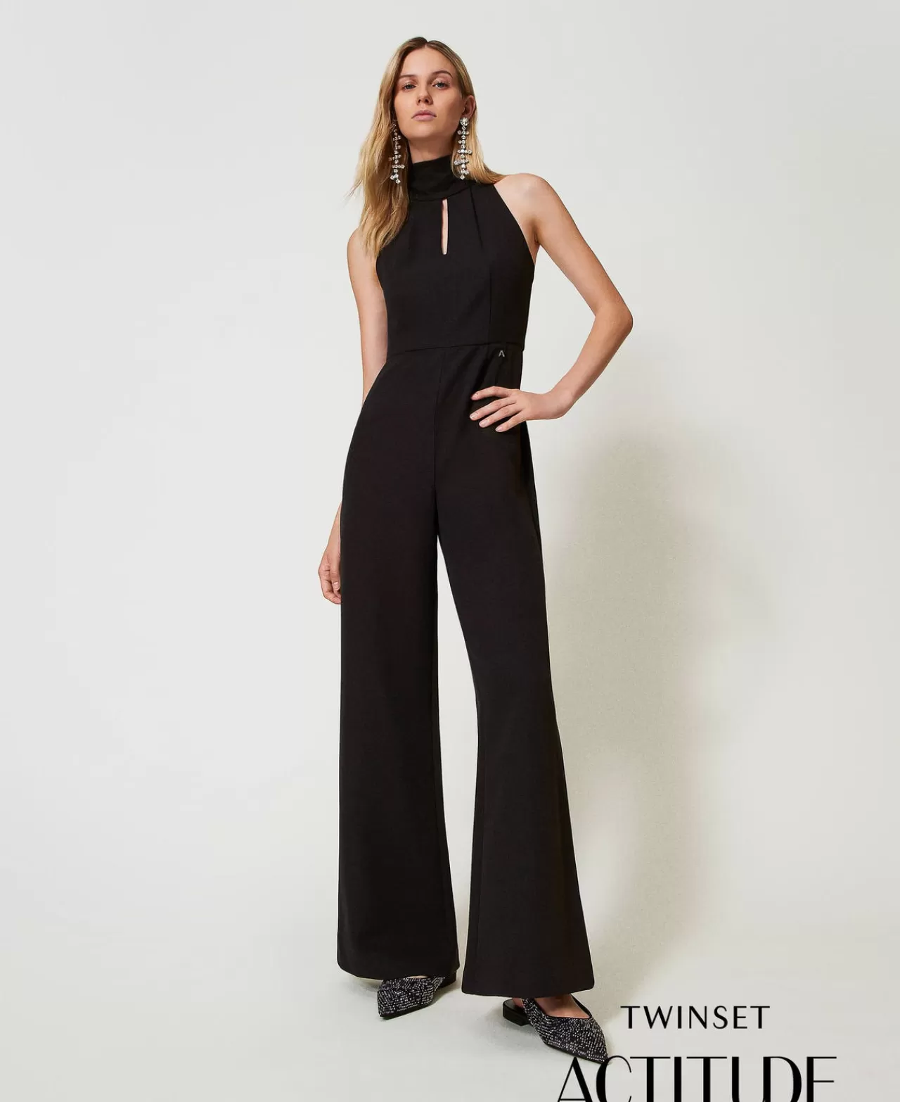 TWINSET Milano Halterneck-Jumpsuit Aus Crêpe-Cady
