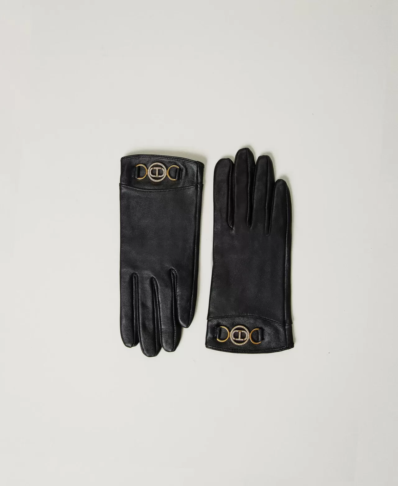 TWINSET Milano Handschuhe Aus Leder Mit Logo