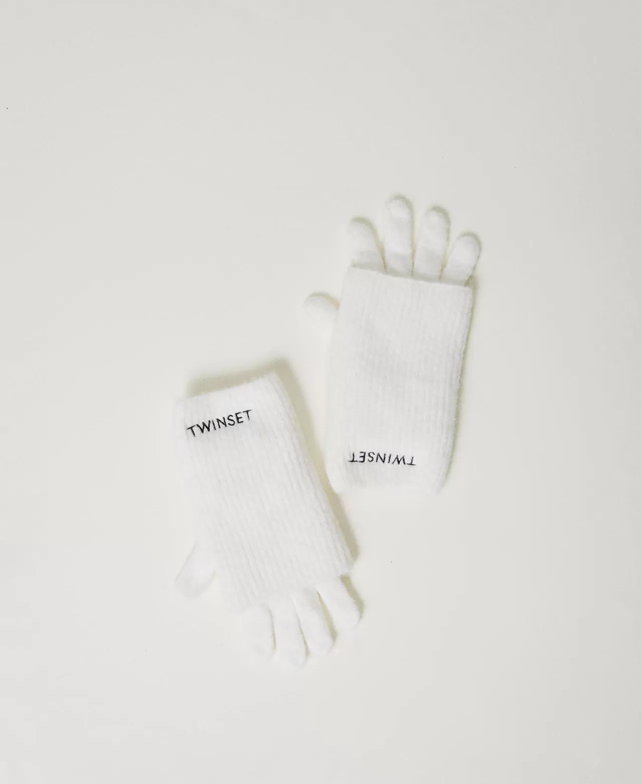TWINSET Milano Handschuh-Set Aus Gestrick Mit Sticklogo