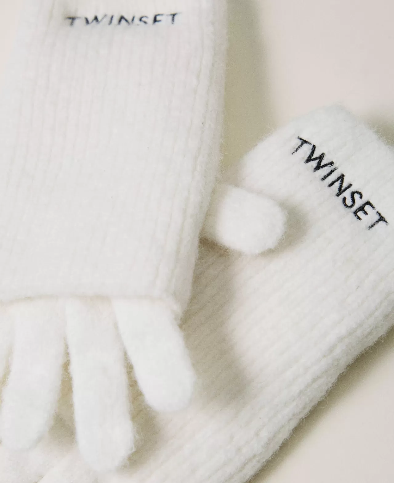TWINSET Milano Handschuh-Set Aus Gestrick Mit Sticklogo