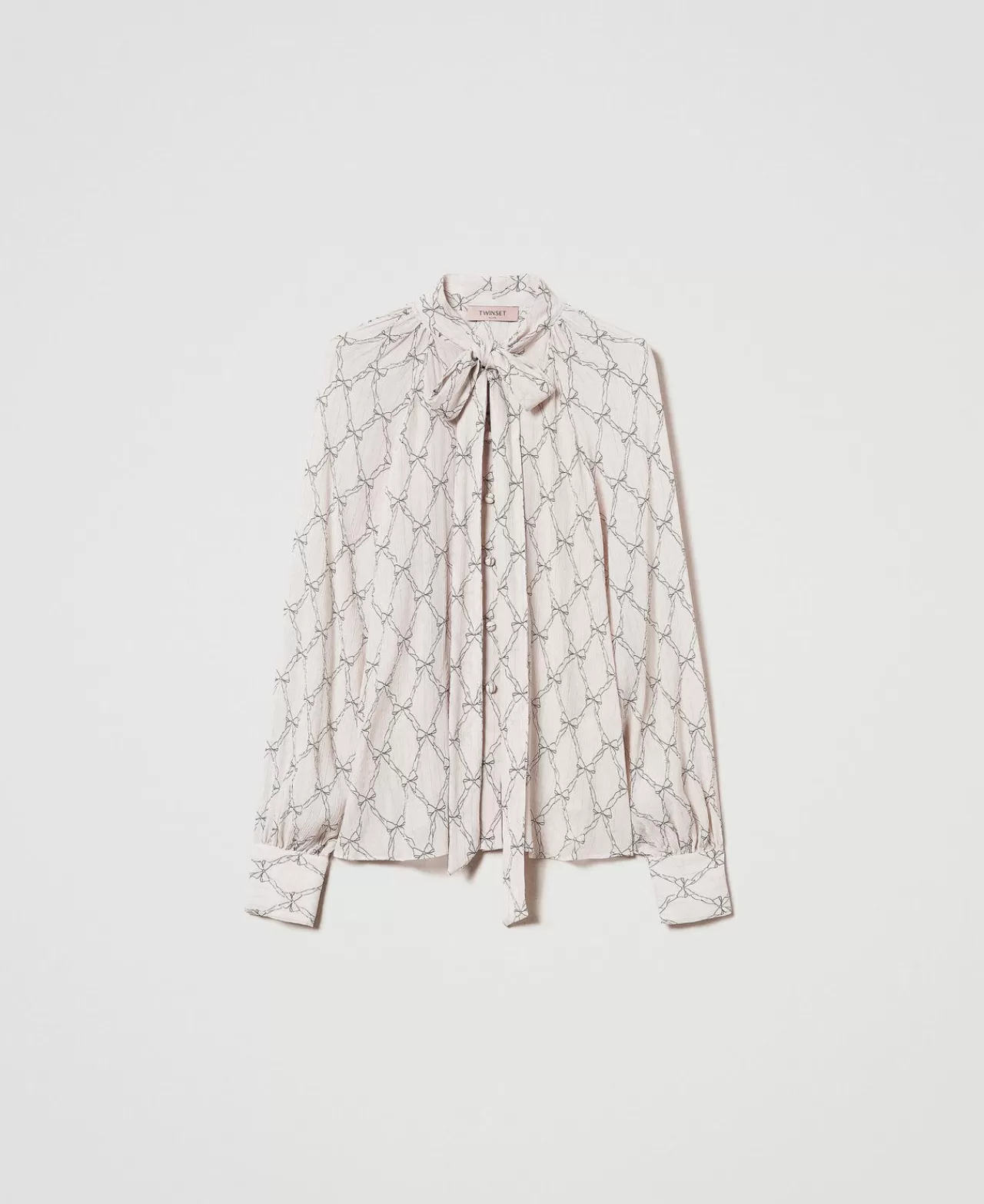 TWINSET Milano Hemd Aus Krepon Mit Schleifenprint