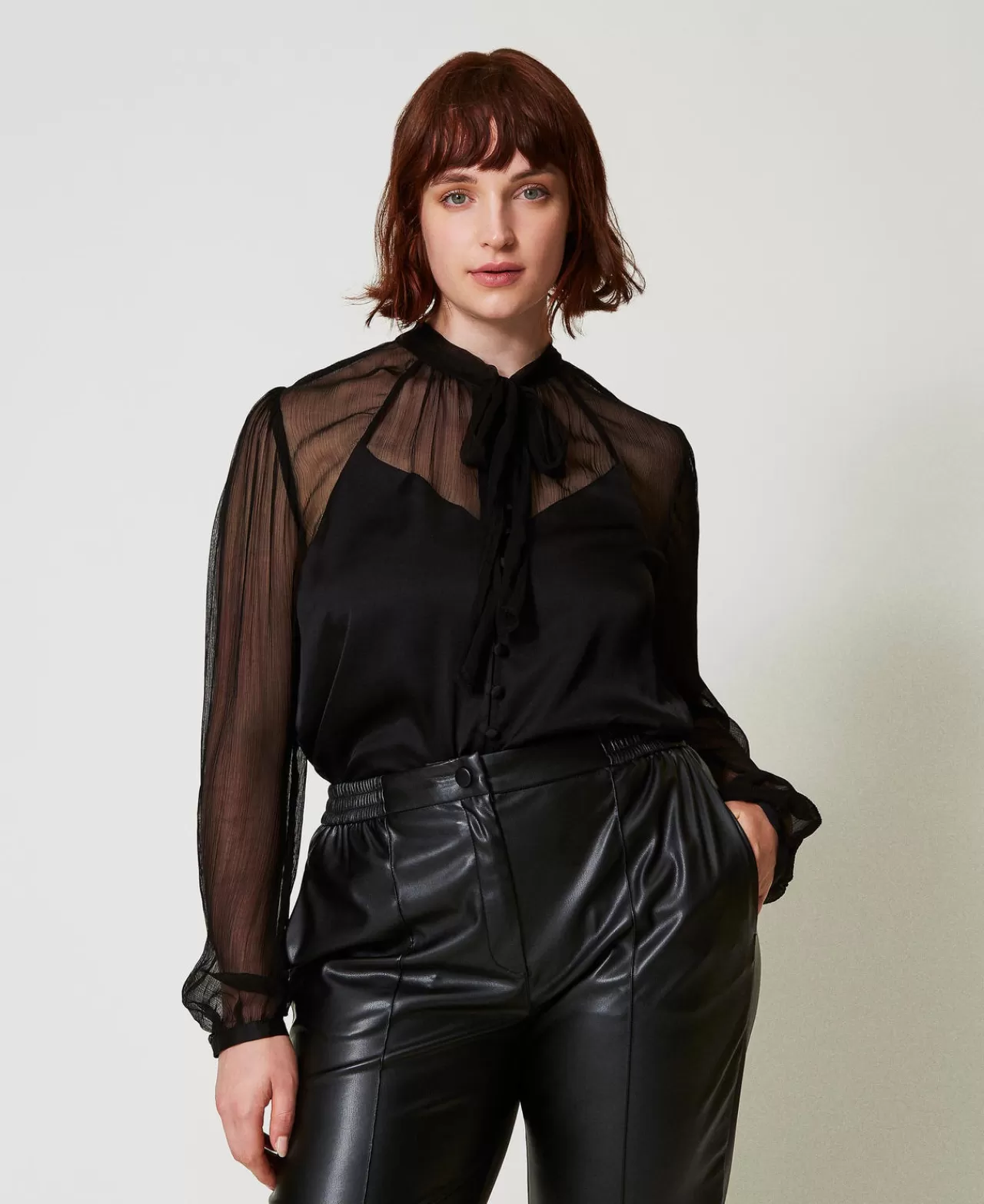 TWINSET Milano Hemd Aus Satin Und Chiffon